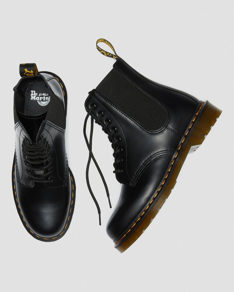 Men's Dr Martens 1460 Harper Smooth Leather Lace Up Boots Black | AU 515KOR